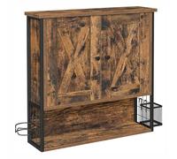 Helloshop26 Armoire Murale Meuble de Salle de Bain Placard 2 Portes avec étagère réglable Porte sèche-Cheveux Pot Style Industriel Marron 12_0004040