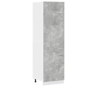 Helloshop26 Armoire réfrigérée Grand Espace de Rangement 60 x 57 x 207 cm en Bois d'ingénierie Gris béton 02_0050766