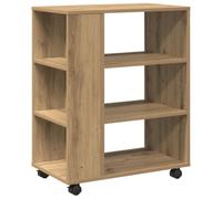 Helloshop26 Armoire roulante multifonctionnelle Design Moderne 60 x 35 x 75 cm en Bois d'ingénierie chêne Artisanal 02_0050902