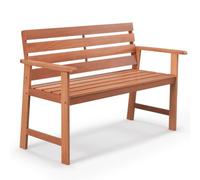 Helloshop26 Banc de Jardin 120,5 x 64 x 84 cm Assise Ergonomique Confortable Style Naturel scandinave en Bois Dur 20_0021023
