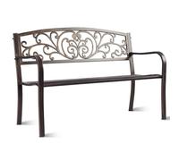 Helloshop26 Banc de Jardin 2-3 Places 127 x 60 x 85 cm Confort Optimal Design élégant en Acier Bronze 20_0020034