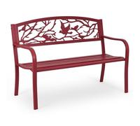 Helloshop26 Banc de Jardin Ergonomique 127 x 60 x 88 cm Confort Optimal Style Contemporain en Fer Rouge 20_0020013