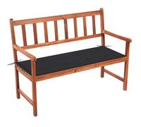 Helloshop26 Banc de Jardin Meuble de Patio d'extérieur terrasse avec Coussin 120 cm Bois d'acacia Massif 02_0011391