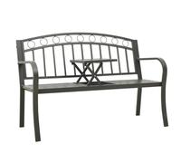 Helloshop26 Banc de Jardin Meuble de Patio d'extérieur terrasse avec Table Gris 120 cm Acier 02_0011642