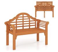 Helloshop26 Banc de Jardin Pliant 123 x 54 x 96 cm pour 2 Places avec Confort d'assise Style Rustique en Bois d'acacia Naturel 20_0021103