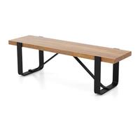 Helloshop26 Banc d'entrée de 152,5 cm de Long avec Structure métallique Rangement à Chaussures Rustique en Bois capacité de Charge 300 kg Naturel 20_0007794