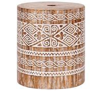 Helloshop26 Base de Parasol carrée Style balinais décoratif Jardin 34 x 34 x 40 cm en Bois Massif Blanc lavé 02_0058831