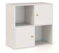 Helloshop26 Bibliothèque 4 Cubes Rangement Compact 60 x 29 x 60 cm Grande capacité de Stockage Design Moderne en MDF Blanc 20_0017064