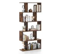 Helloshop26 Bibliothèque 5 Niveaux en Forme de S 70 x 23,5 x 158 cm Structure Stable Moderne pour Salon Bureau en Bois café 20_0015048