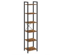 Helloshop26 Bibliothèque 6 Niveaux étagère Livres Meuble de Rangement Ouvert pour Bureau Salon Chambre 40 x 30 x 1786 cm Marron Rustique et Noir 12_0004186