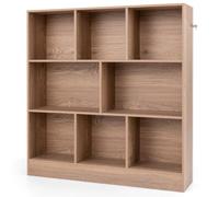 Helloshop26 Bibliothèque 8 Cases 100 x 24 x 104 cm Rangement Pratique Moderne avec sécurité renforcée en Bois Naturel 20_0018733