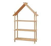 Helloshop26 Bibliothèque à 3 Niveaux pour Enfant en Forme de cabane Bambou 137 x 90 x 30 cm Bambou Naturel 03_0009005