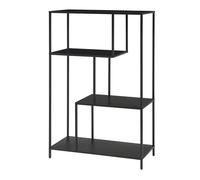 Helloshop26 Bibliothèque à 4 Niveaux 115 x 75 x 35 cm Acier Noir Mat 03_0009007
