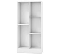 Helloshop26 Bibliothèque à 5 Cases 50 x 24 x 104 cm Rangement sûr avec Kits Anti-basculement Design Moderne en Bois Blanc 20_0010725
