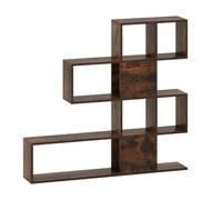 Helloshop26 Bibliothèque à 5 Niveaux 120 x 19,5 x 109 cm étagère de Rangement Robuste avec Dispositif Anti-basculement Style Moderne en Bois café 20_0015705