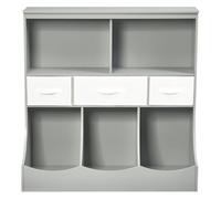 Helloshop26 Bibliothèque Armoire de Rangement Enfant 93 x 40 x 94 cm Espace de Stockage optimisé Design Moderne en MDF Gris 20_0010755