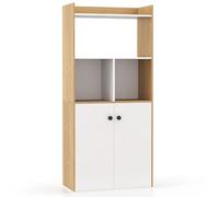 Helloshop26 Bibliothèque Armoire Haute 60 x 30 x 140 cm avec Rangement sécurisé Moderne et Pratique en Bois d'ingénierie Blanc 20_0020996