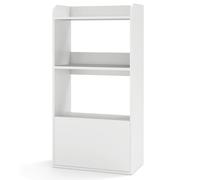 Helloshop26 Bibliothèque autoportante 55 x 29 x 105 cm avec tiroir et 3 Niveaux Ouverts Design Intemporel en Bois Blanc 20_0010655