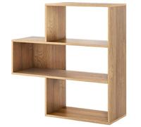 Helloshop26 Bibliothèque Convexe 29,5 x 84 x 83,5 cm 3 Niveaux de Rangement Pratique Style Moderne en Bois d'ingénierie Naturel 20_0010658