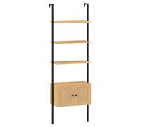 Helloshop26 Bibliothèque échelle à 5 Niveaux 60 x 31,5 x 184 cm Ouverte et fermée Moderne en Bois d'ingénierie Marron 20_0010742