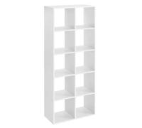 Helloshop26 Bibliothèque étagère de Rangement 10 Compartiments Meuble Cube pour Salon Bureau Chambre séparateur de pièce Style scandinave Blanc 2_0004245