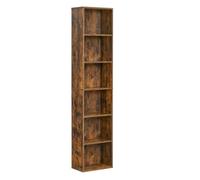 Helloshop26 Bibliothèque étagère de Rangement 6 Niveaux Meuble Cube pour Salon Bureau Chambre Style scandinave 40 x 24 x 1785 cm Marron Rustique 12_0004249