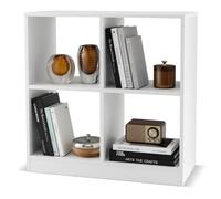 Helloshop26 Bibliothèque étagère de Rangement 73 x 33 x 73 cm offrant 4 Cubes Modernes et Stables en Bois Blanc 20_0010746