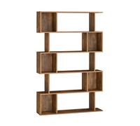 Helloshop26 Bibliothèque étagère sur 5 Niveaux 24 x 90 x 159 cm Meuble de Rangement avec Compartiments Ouverts pour Salon Chambre Bureau Marron Rustique 12_0004271