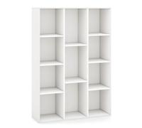 Helloshop26 Bibliothèque géométrique à 11 Cubes Moderne vitrine Ouverte multifonctionnelle pour Rangement des Livres avec Kits Anti-basculement Blanc 20_0007902