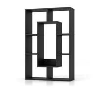 Helloshop26 Bibliothèque géométrique à 7 Cubes pour Salon ou Bureau organisée et sécurisée Design Contemporain en Bois Noir 20_0010690