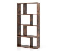 Helloshop26 Bibliothèque géométrique Ouverte 60 x 20 x 120 cm Design Moderne avec 8 Cases multifonctionnelles en Bois café 20_0010685