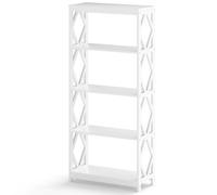 Helloshop26 Bibliothèque Haute 5 étagères 70 x 30 x 155 cm Rangement Ouvert Design Moderne en MDF Blanc 20_0018037