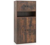 Helloshop26 Bibliothèque Moderne 4 Niveaux 54 x 30 x 111 cm Rangement élégant Finition Classique en Bois aggloméré Marron Rustique 20_0018383