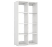 Helloshop26 Bibliothèque Moderne 69,5 x 33 x 137 cm avec 8 Cubes de Rangement Ouvertes et sécurité Anti-basculement en Bois Blanc 20_0017206
