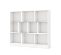 Helloshop26 Bibliothèque Ouverte 120 x 24 x 104 cm Rangement Pratique Design Moderne en Panneau d'ingénierie Blanc 20_0017782