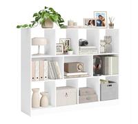 Helloshop26 Bibliothèque Ouverte 126 x 30 x 100 cm étagère de Rangement sur Pieds Blanc 12_0004281