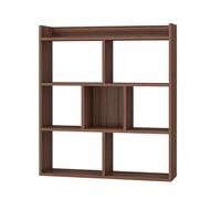 Helloshop26 Bibliothèque Ouverte 80 x 20 x 90 cm avec 7 Cubes de Rangement Solide et sécurisée Style Moderne en Bois Noyer 20_0018512