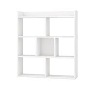 Helloshop26 Bibliothèque Ouverte à 7 Cubes 80 x 20 x 90 cm Support de Rangement Moderne et élégant en Bois Blanc 20_0018513