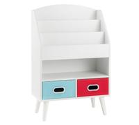 Helloshop26 Bibliothèque pour Enfants 63 x 30 x 97 cm sécurité renforcée Ambiance Moderne Rangement Polyvalent en MDF Blanc 20_0010707