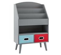 Helloshop26 Bibliothèque pour Enfants étagère 63 x 30 x 97 cm Solution de Rangement Moderne sécurisée en MDF Gris 20_0010708