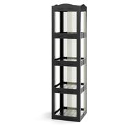 Helloshop26 Bibliothèque rotative à 360° 36,5 x 36 x 108 cm accès Facile Design Moderne en PP Noir 20_0015906