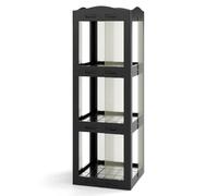 Helloshop26 Bibliothèque rotative Design Pliable 36,5 x 36 x 108 cm accès Facile Gain de Place en PP Noir 20_0015904