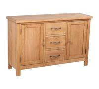 Helloshop26 Buffet bahut Armoire Console Meuble de Rangement avec 3 tiroirs 110 cm Bois de chêne Massif 4402244