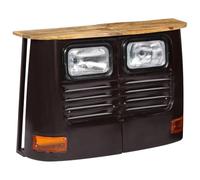 Buffet bahut armoire console meuble de rangement en forme de camion bois de manguier massif gris foncé