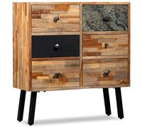 Buffet bahut armoire console meuble de rangement latérale avec 6 tiroirs teck massif de récupération marron 4402111