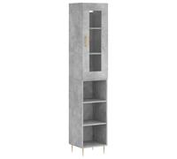 Helloshop26 Buffet bahut Commode Armoire Meuble de Rangement Organisateur Cuisine Salle de séjour Salon Haut 34,5 x 34 x 180 cm Bois d'ingénierie Gris 02_0034283