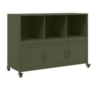 Helloshop26 Buffet bahut Commode Armoire Meuble de Rangement Organisateur Cuisine Salle de séjour Salon Olive 100,5 x 39 x 72 cm Acier Vert 02_0036565