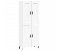 Helloshop26 Buffet bahut Commode Armoire Meuble de Rangement Organisateur Cuisine Salle de séjour Salon Haut 69,5 x 34 x 180 cm Bois d'ingénierie Blanc 02_0032594