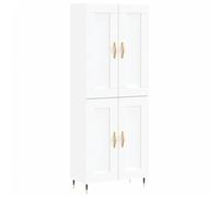 Helloshop26 Buffet bahut Commode Armoire Meuble de Rangement Organisateur Cuisine Salle de séjour Salon Haut 69,5 x 34 x 180 cm Bois d'ingénierie Blanc 02_0032576