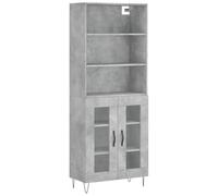 Helloshop26 Buffet bahut Commode Armoire Meuble de Rangement Organisateur Cuisine Salle de séjour Salon Haut 69,5 x 34 x 180 cm Bois d'ingénierie Gris 02_0034621